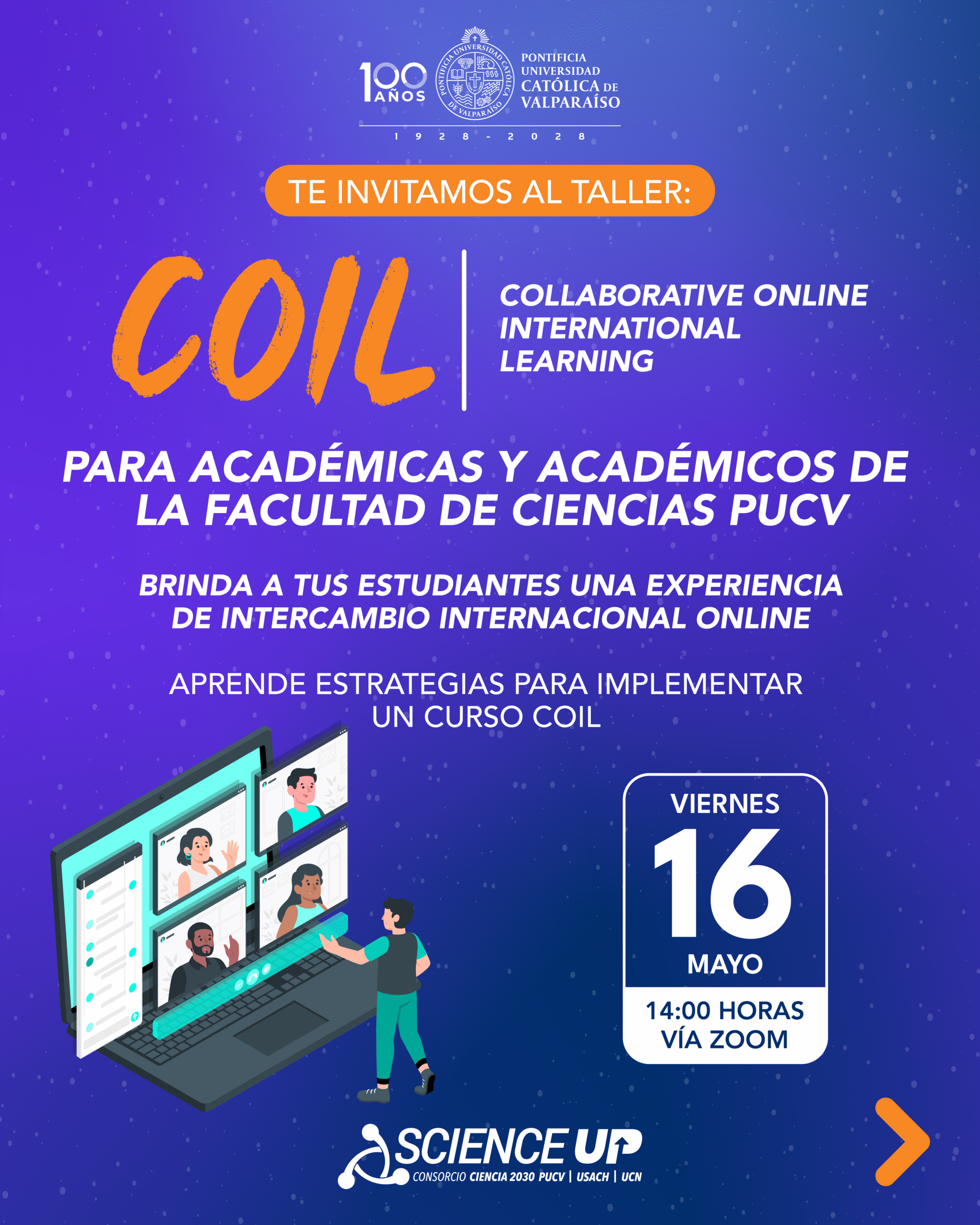 Taller COIL PUCV para académicos/as de la Facultad de Ciencias
