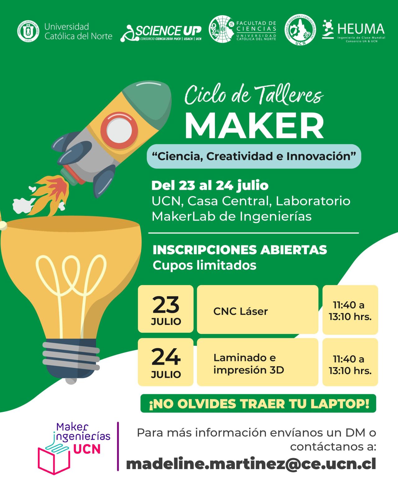 Inscripciones Tercer Ciclo Talleres Maker UCN, Antofagasta