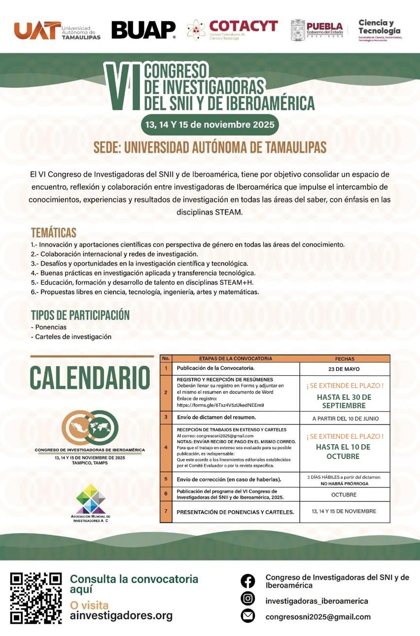 VI Congreso de Investigadoras del SNII y de Iberoamérica