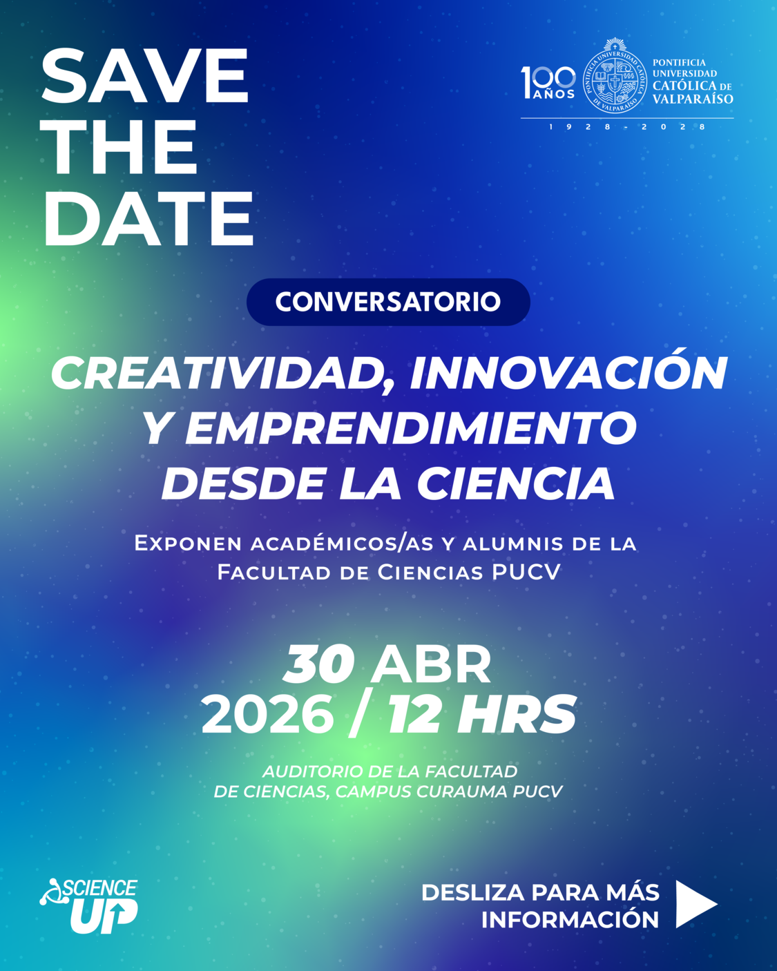 Conversatorio "Creatividad, Innovación y Emprendimiento desde la ciencia" en la PUCV